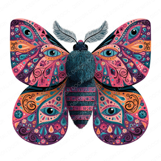 Folk Art Moth Clipart Set (DDD013835)