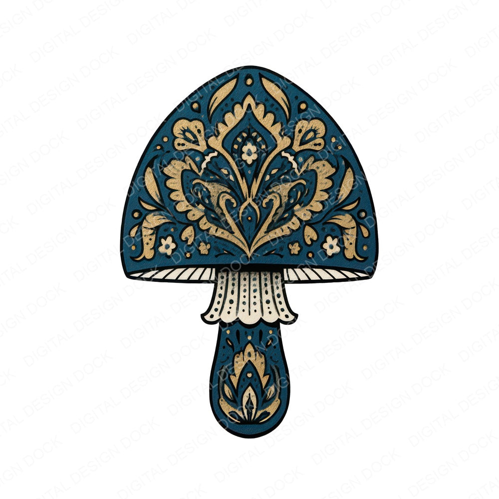Folk Art Mushroom Clipart Set (DDD013689)