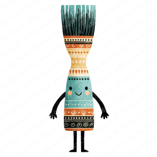 Folk Art Paintbrush Character Clipart Set (DDD008478)