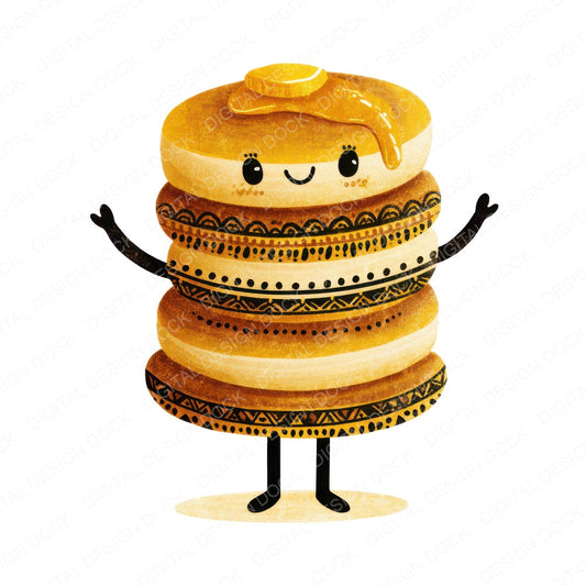 Folk Art Pancake Character Clipart Set (DDD008479)