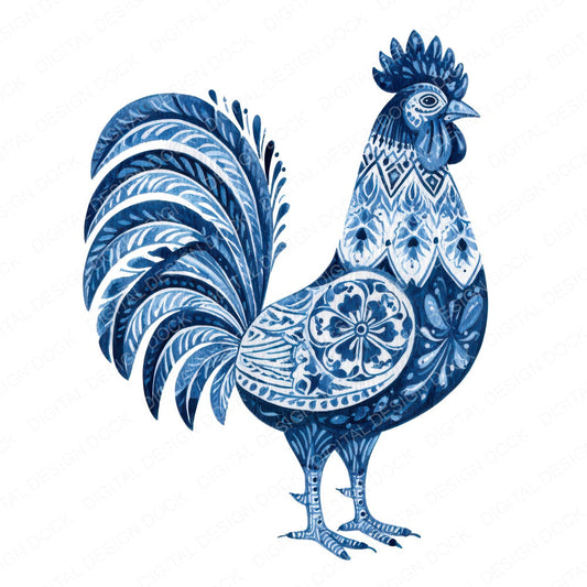 Folk Art Rooster Clipart Set (DDD013690)