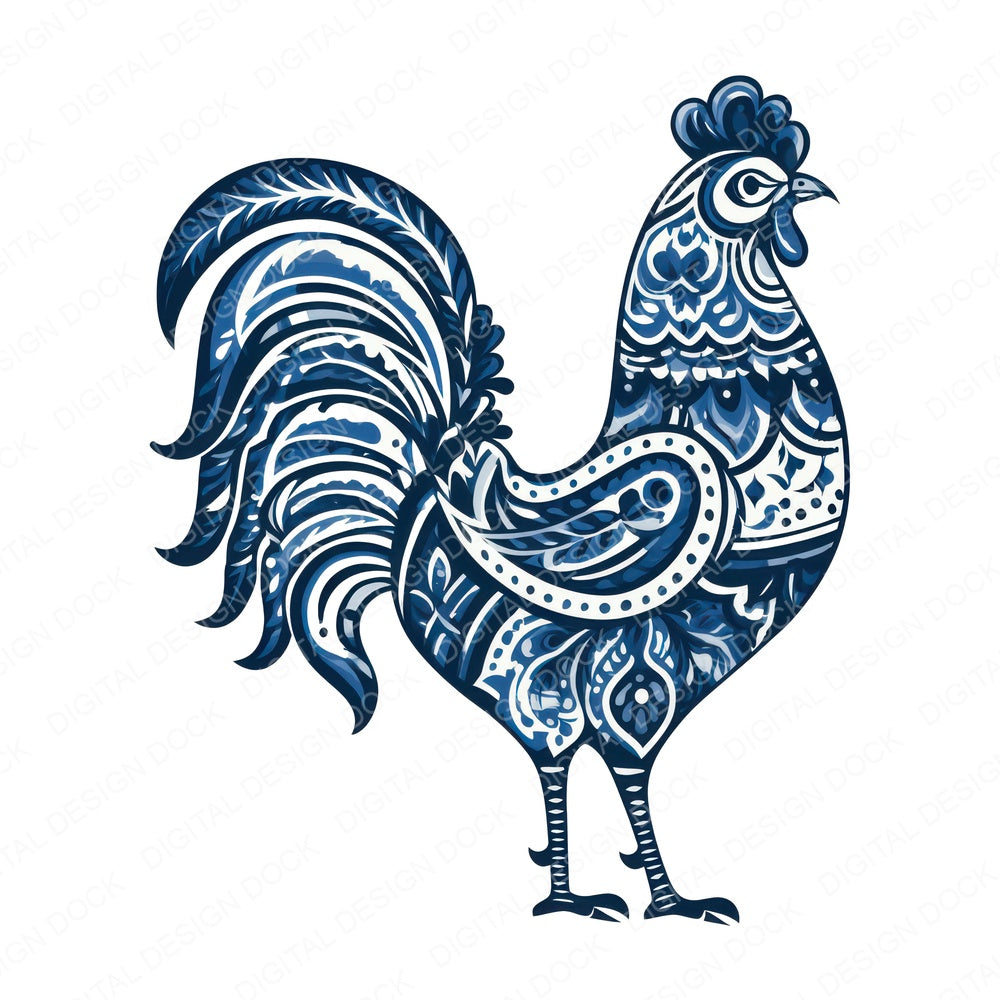 Folk Art Rooster Fussy Cut Sheets (DDD013710)