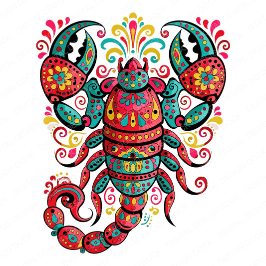 Folk Art Scorpion Clipart Set (DDD013837)