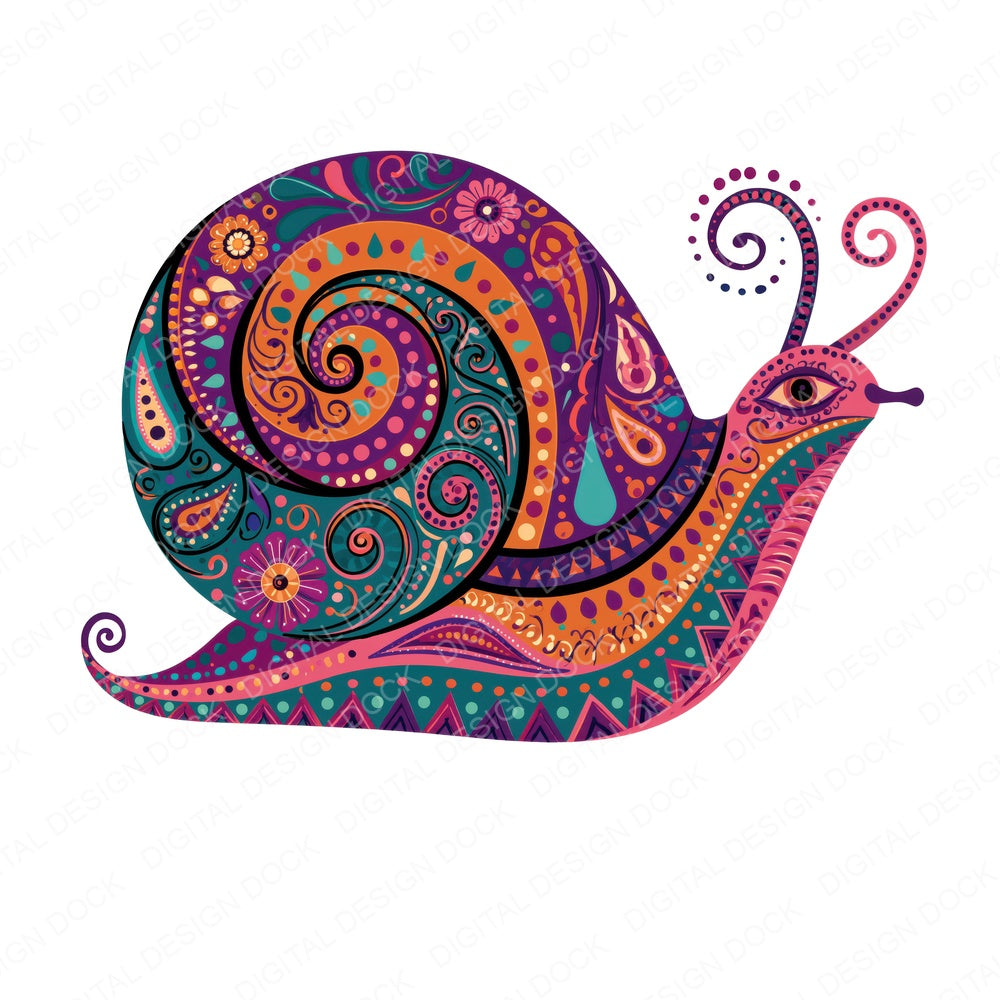 Folk Art Snail Fussy Cut Sheets (DDD013858)