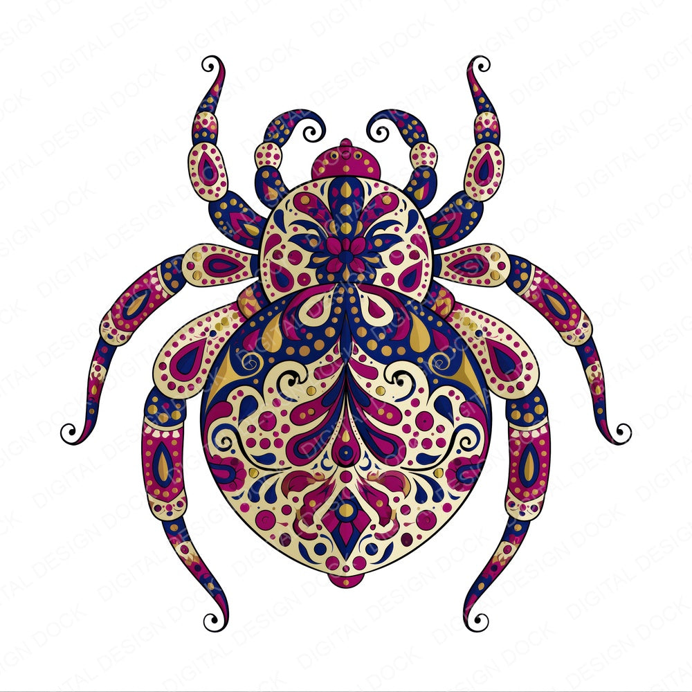 Folk Art Spider Clipart Set (DDD013839)