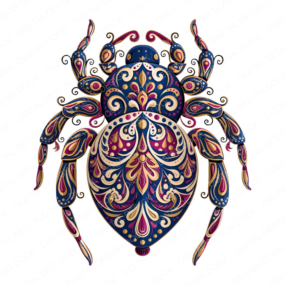 Folk Art Spider Clipart Set (DDD013839)