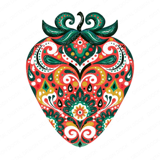 Folk Art Strawberry Clipart Set (DDD013841)