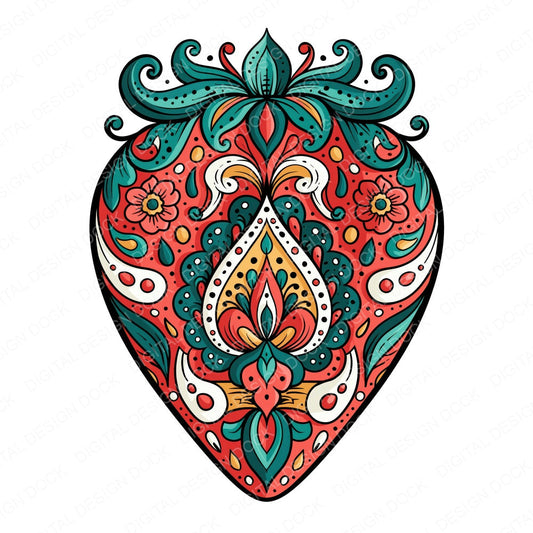 Folk Art Strawberry Clipart Set (DDD013841)