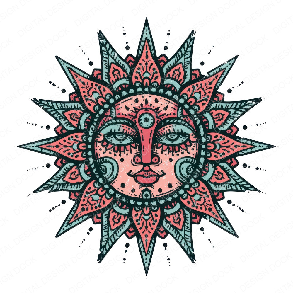 Folk Art Sun Clipart Set (DDD013691)