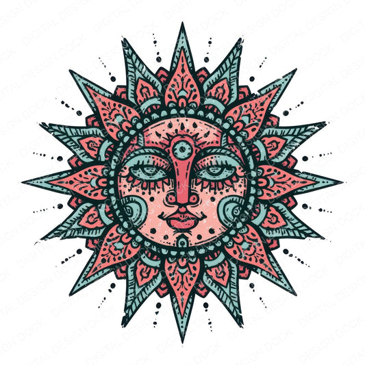 Folk Art Sun Clipart Set (DDD013691)
