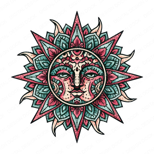 Folk Art Sun Clipart Set (DDD013691)
