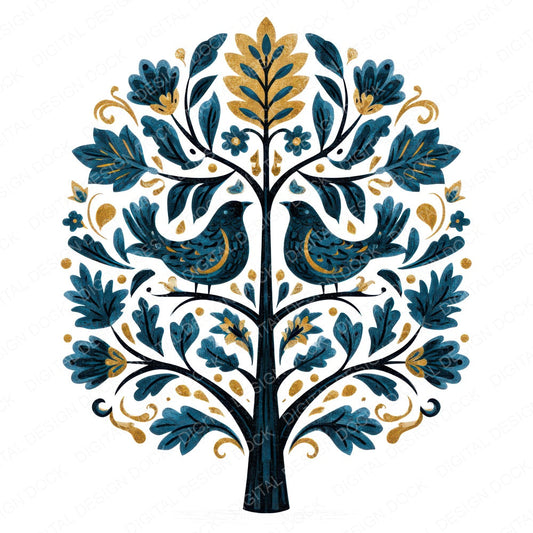 Folk Art Tree of Life Clipart Set (DDD013692)