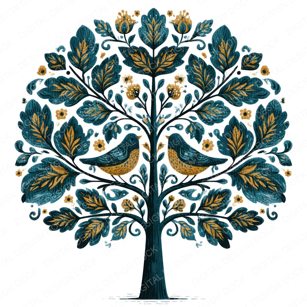 Folk Art Tree of Life Clipart Set (DDD013692)
