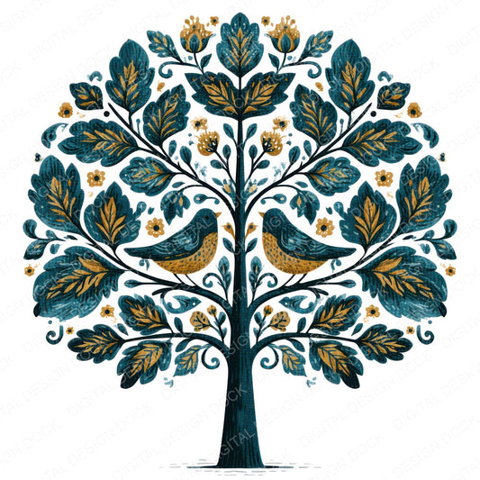Folk Art Tree of Life Clipart Set (DDD013692)