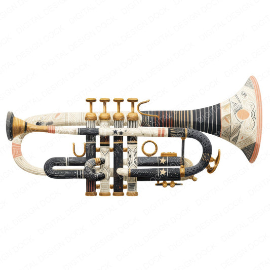 Folk Art Trumpet Clipart Set (DDD008532)