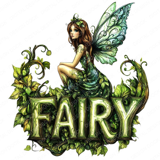 Forest Fairy Numbers fussy cut sheet in US Letter format showing all 12 designs on one printable page