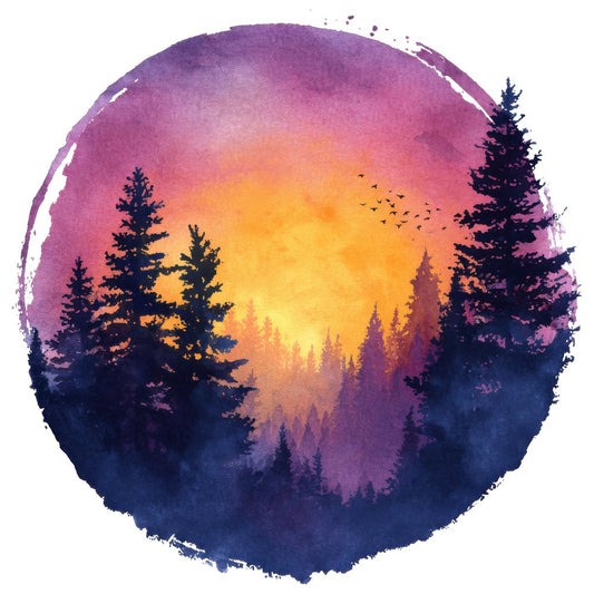 Forest Sunset Scene Clipart Set (DDD005638)
