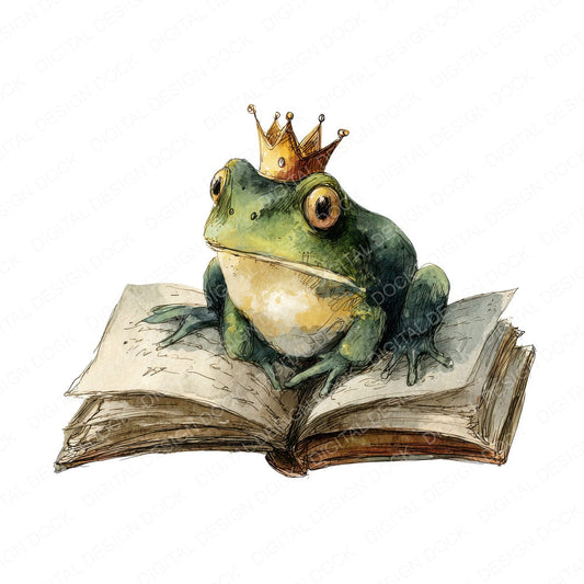 Frog Prince Storybook fussy cut sheet in A4 format showing all 12 designs on one printable page