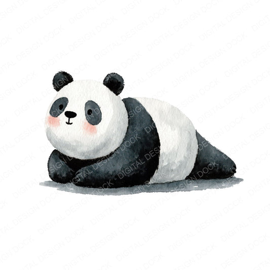 Funny Yoga Panda Character Clipart Set (DDD012659)