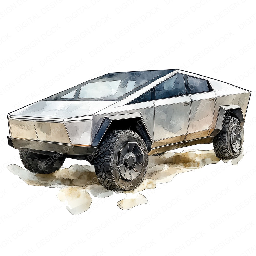Futuristic Car fussy cut sheet in US Letter format showing all 12 designs on one printable page