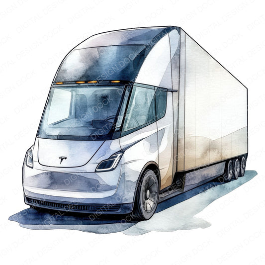 Futuristic Truck fussy cut sheet in A4 format showing all 12 designs on one printable page