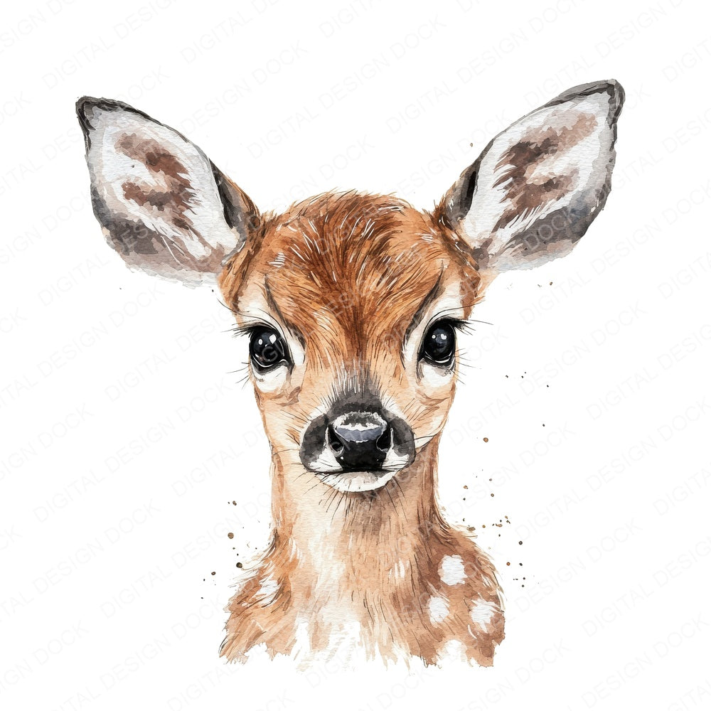 Gentle Fawn Deer fussy cut sheet in A4 format showing all 12 designs on one printable page