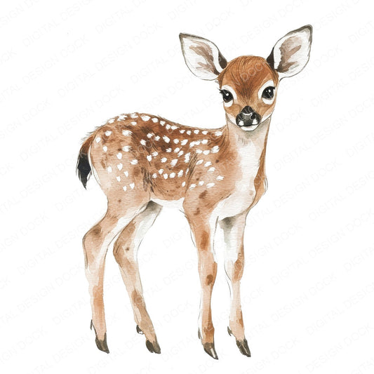 Gentle Fawn Deer fussy cut sheet in US Letter format showing all 12 designs on one printable page