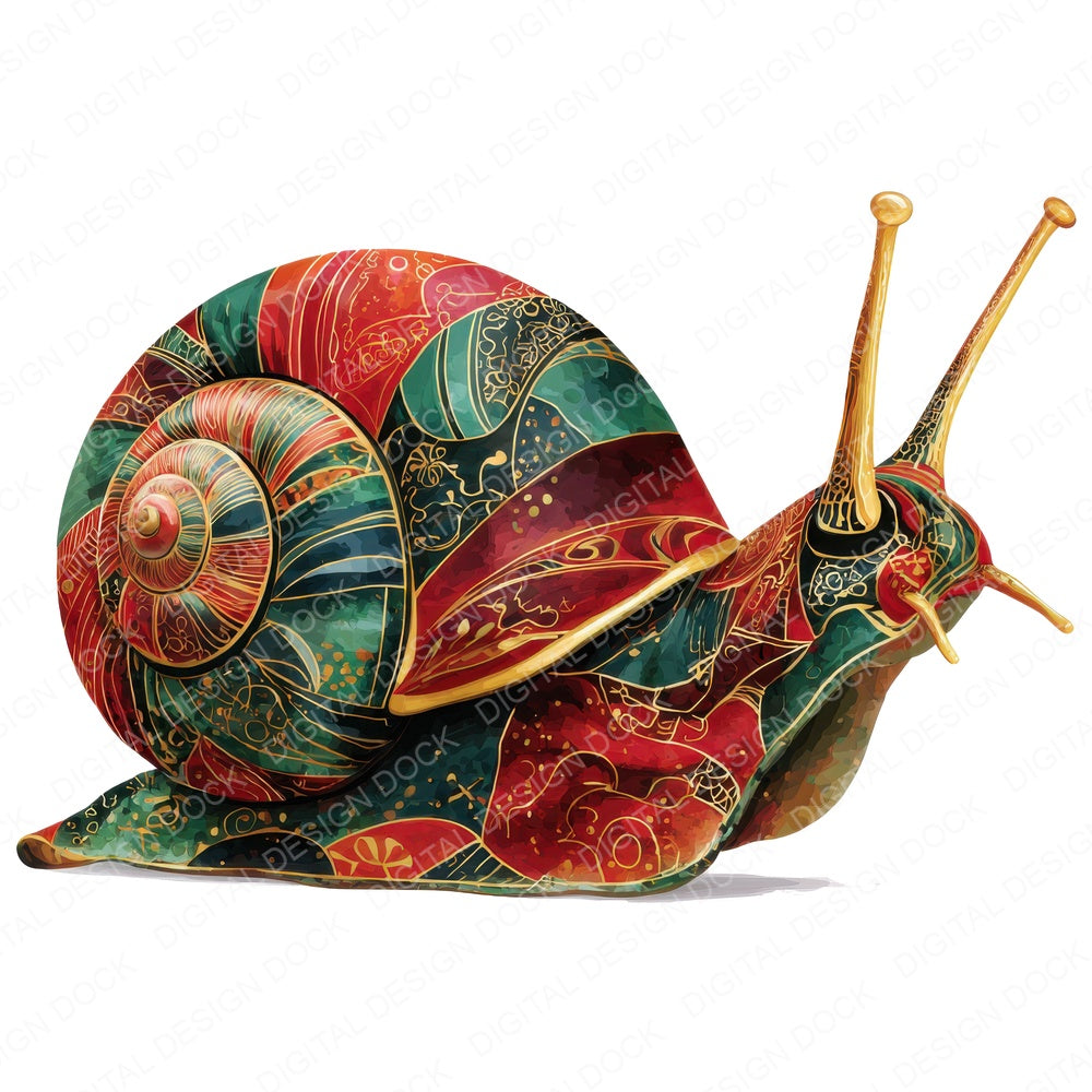 Geometric Colourful Snail fussy cut sheet in A4 format showing all 12 designs on one printable page