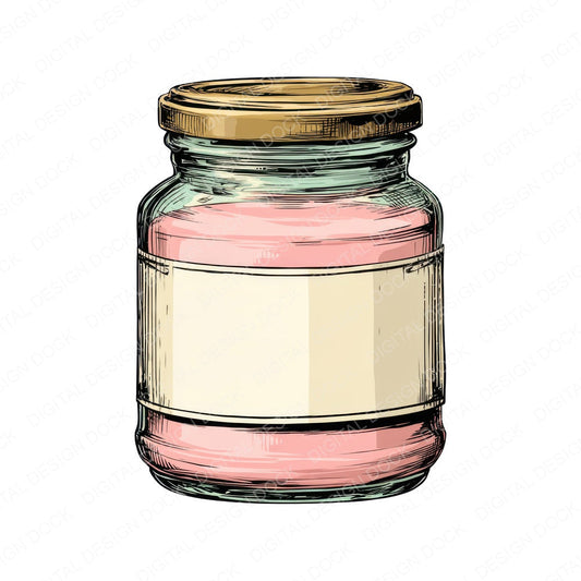 Glass Jar Front Banner fussy cut sheet in A4 format showing all 12 designs on one printable page