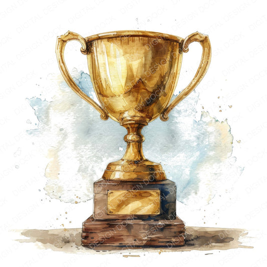 Gold Trophy fussy cut sheet in A4 format showing all 12 designs on one printable page