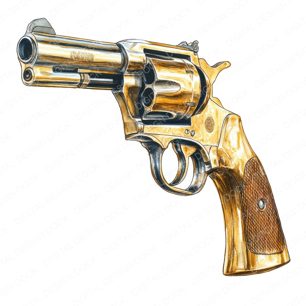 Golden Gun fussy cut sheet in A4 format showing all 12 designs on one printable page