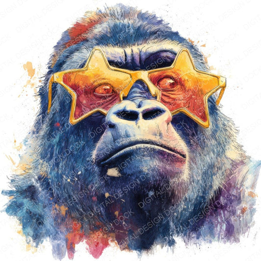 Gorilla Star Shades Clipart Set (DDD005734)