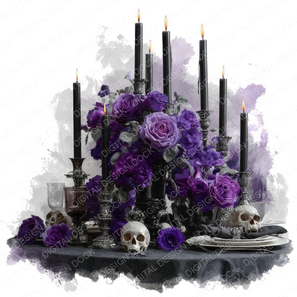 Gothic Candle Halloween Centrepiece Fussy Cut Sheets (DDD010112)