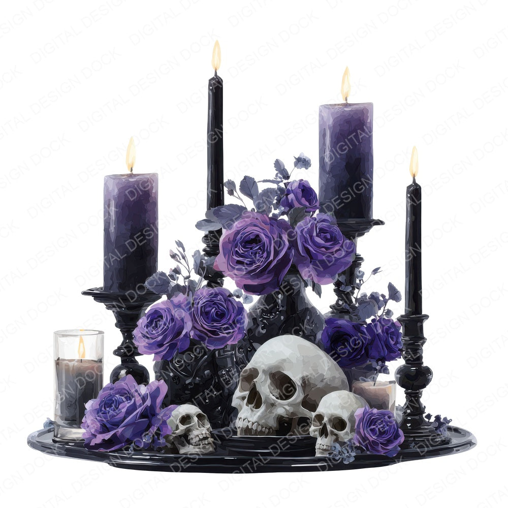 Gothic Candle Halloween Centrepiece Fussy Cut Sheets (DDD010112)