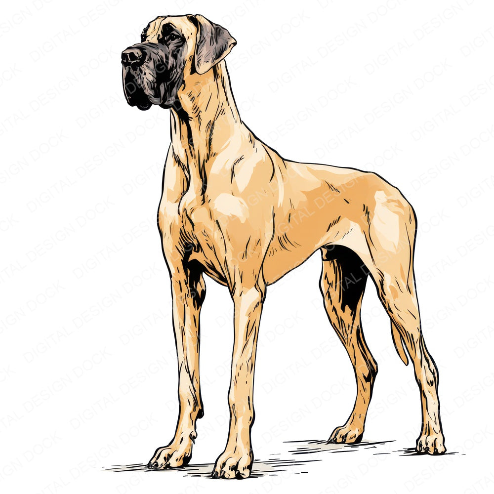 Another Great Dane Watercolour Dog design shown full size