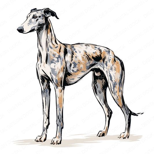 Another Greyhound Watercolour Dog clipart design shown full size