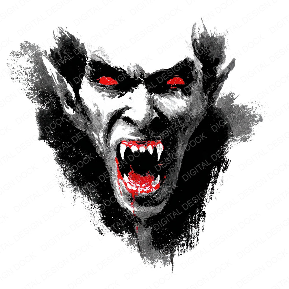 Halloween Watercolour Vampire fussy cut sheet in US Letter format showing all 12 designs on one printable page
