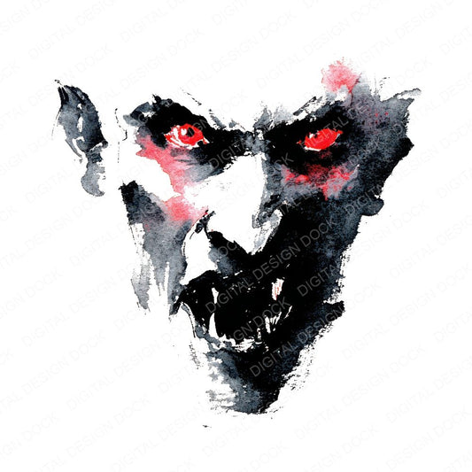 Halloween Watercolour Vampire Portrait Clipart Set (DDD005803)