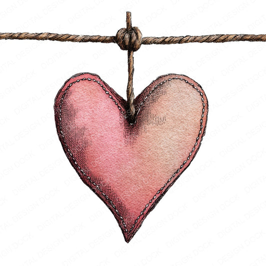 Hanging Fabric Heart fussy cut sheet in A4 format showing all 12 designs on one printable page