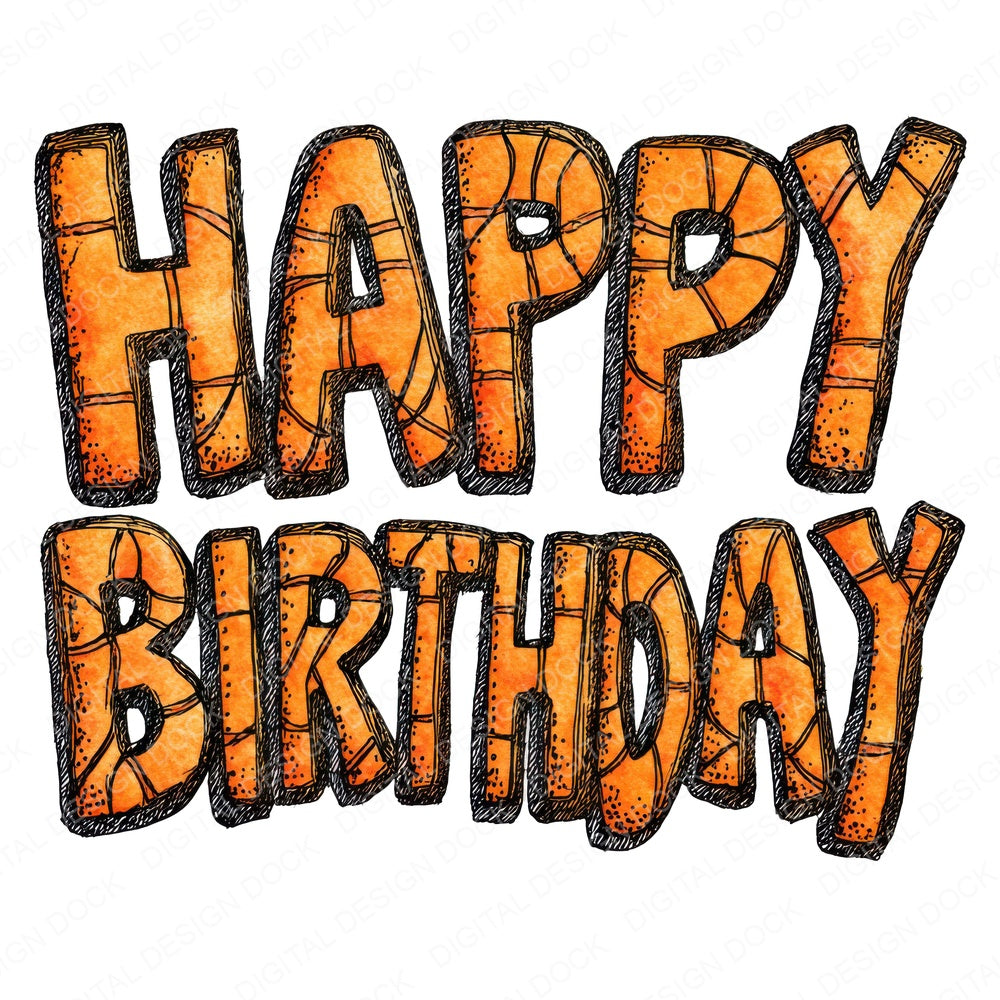 Happy Birthday Basketball Theme fussy cut sheet in US Letter format showing all 12 designs on one printable page