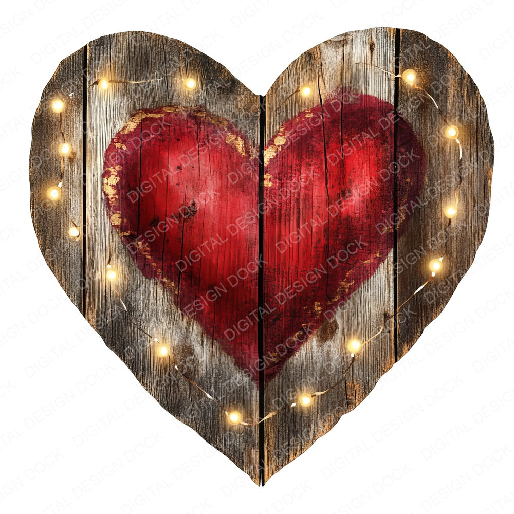 Heart Shaped Wooden Sign fussy cut sheet in A4 format showing all 12 designs on one printable page