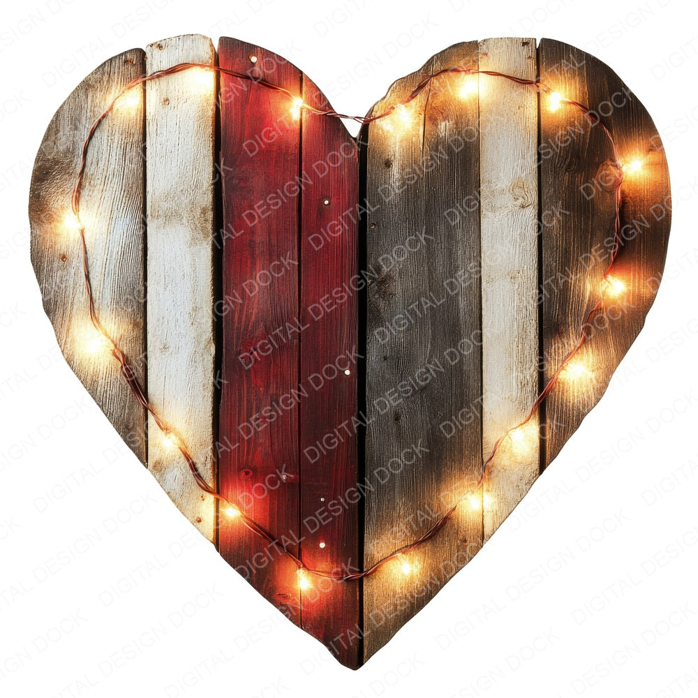 Heart Shaped Wooden Sign fussy cut sheet in US Letter format showing all 12 designs on one printable page