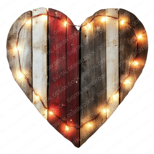 Heart Shaped Wooden Sign fussy cut sheet in US Letter format showing all 12 designs on one printable page