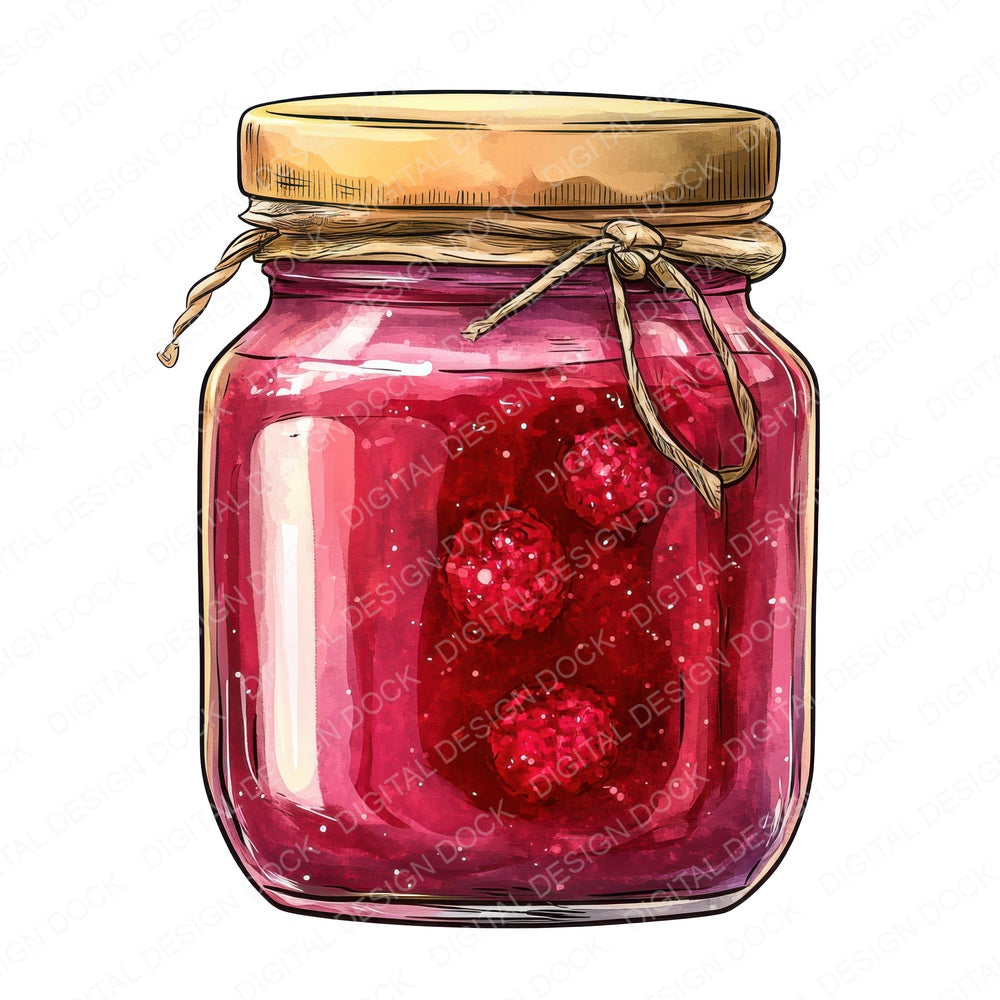 Homemade Jam Jar fussy cut sheet in A4 format showing all 12 designs on one printable page