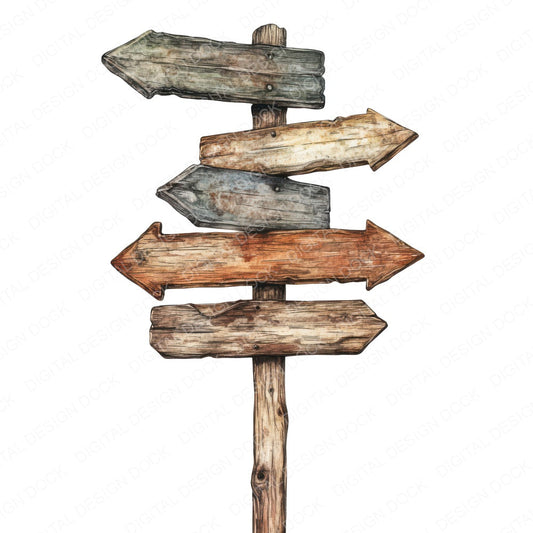 Imaginary Places Signpost fussy cut sheet in A4 format showing all 12 designs on one printable page