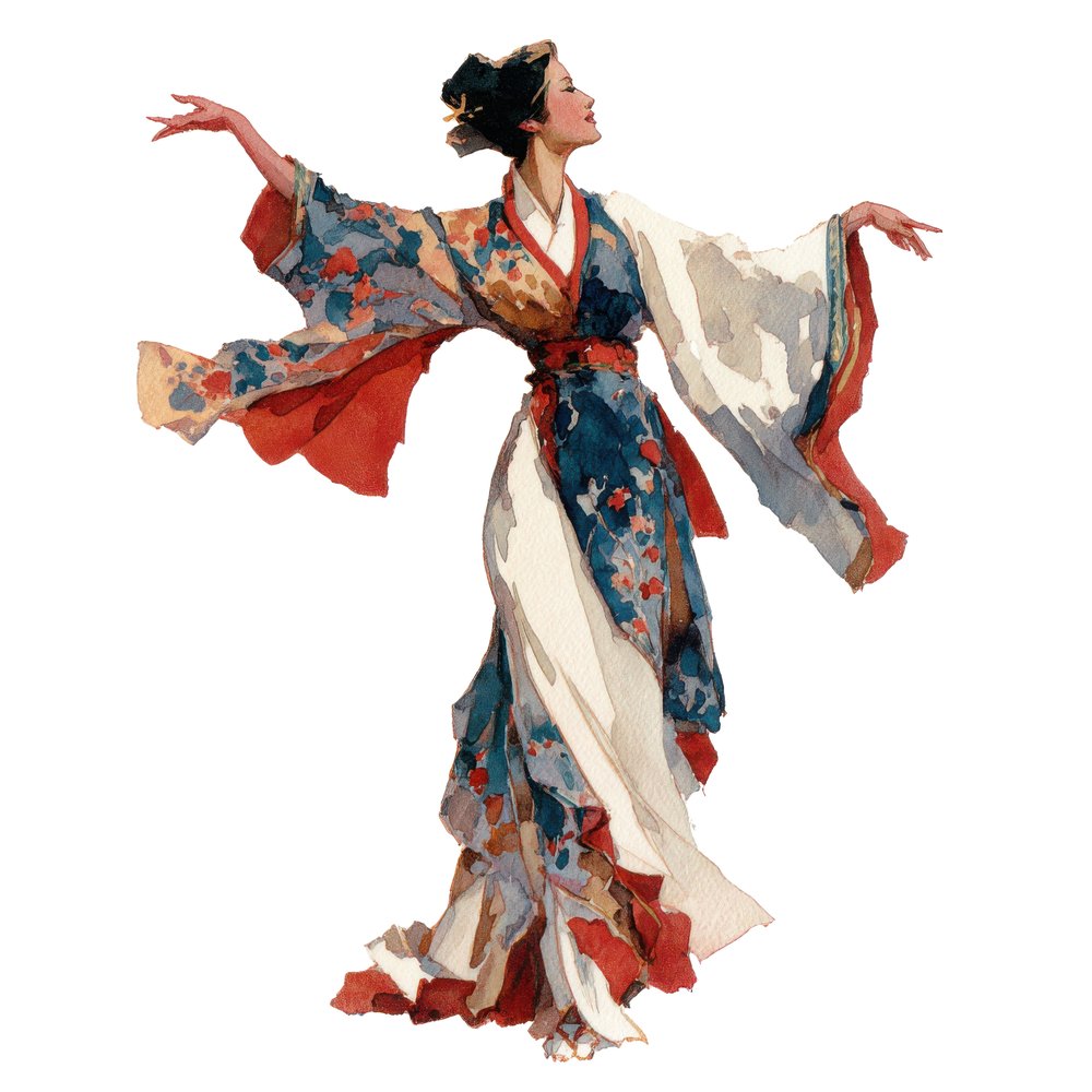 Japanese Dance Woman Clipart Set (DDD005887)