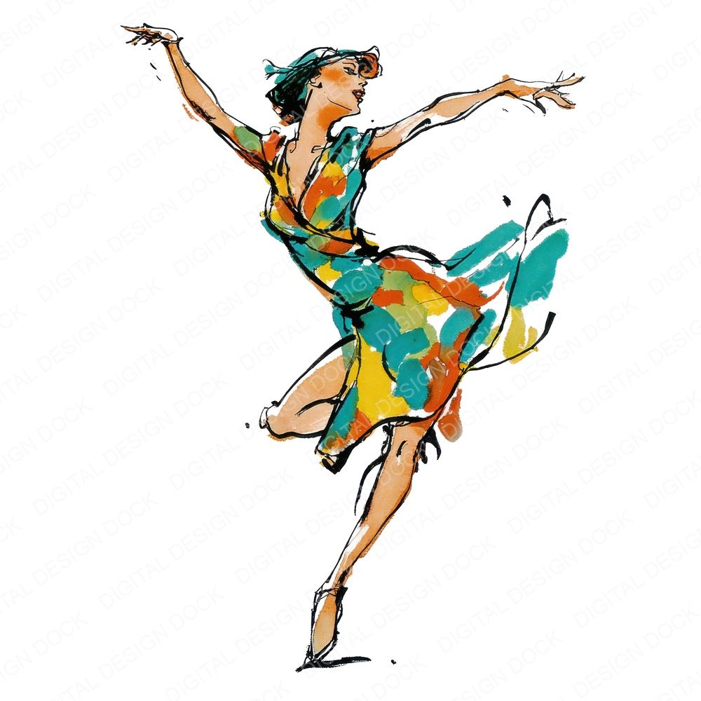 Jazz Swing Dancer Clipart Set (DDD005893)
