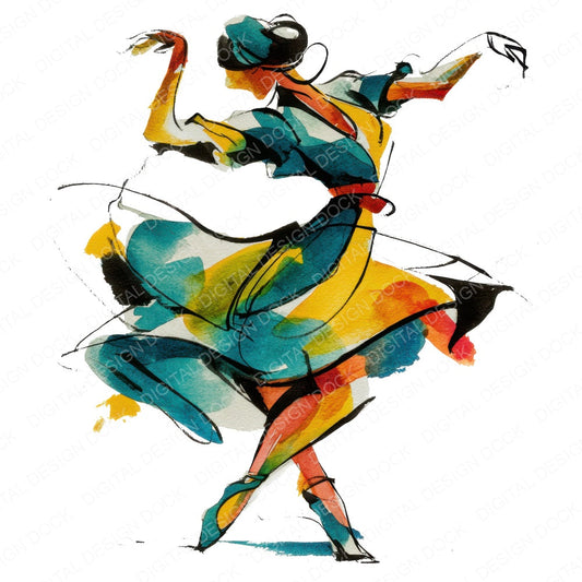 Jazz Swing Dancer fussy cut sheet in US Letter format showing all 12 designs on one printable page