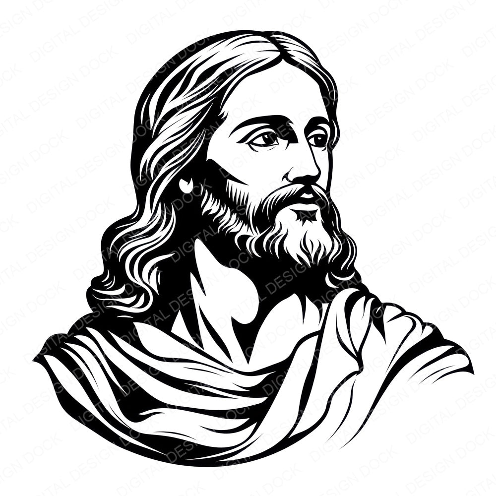 Jesus Christ Coloring Page fussy cut sheet in A4 format showing all 12 designs on one printable page