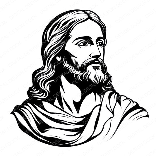 Jesus Christ Coloring Page fussy cut sheet in A4 format showing all 12 designs on one printable page